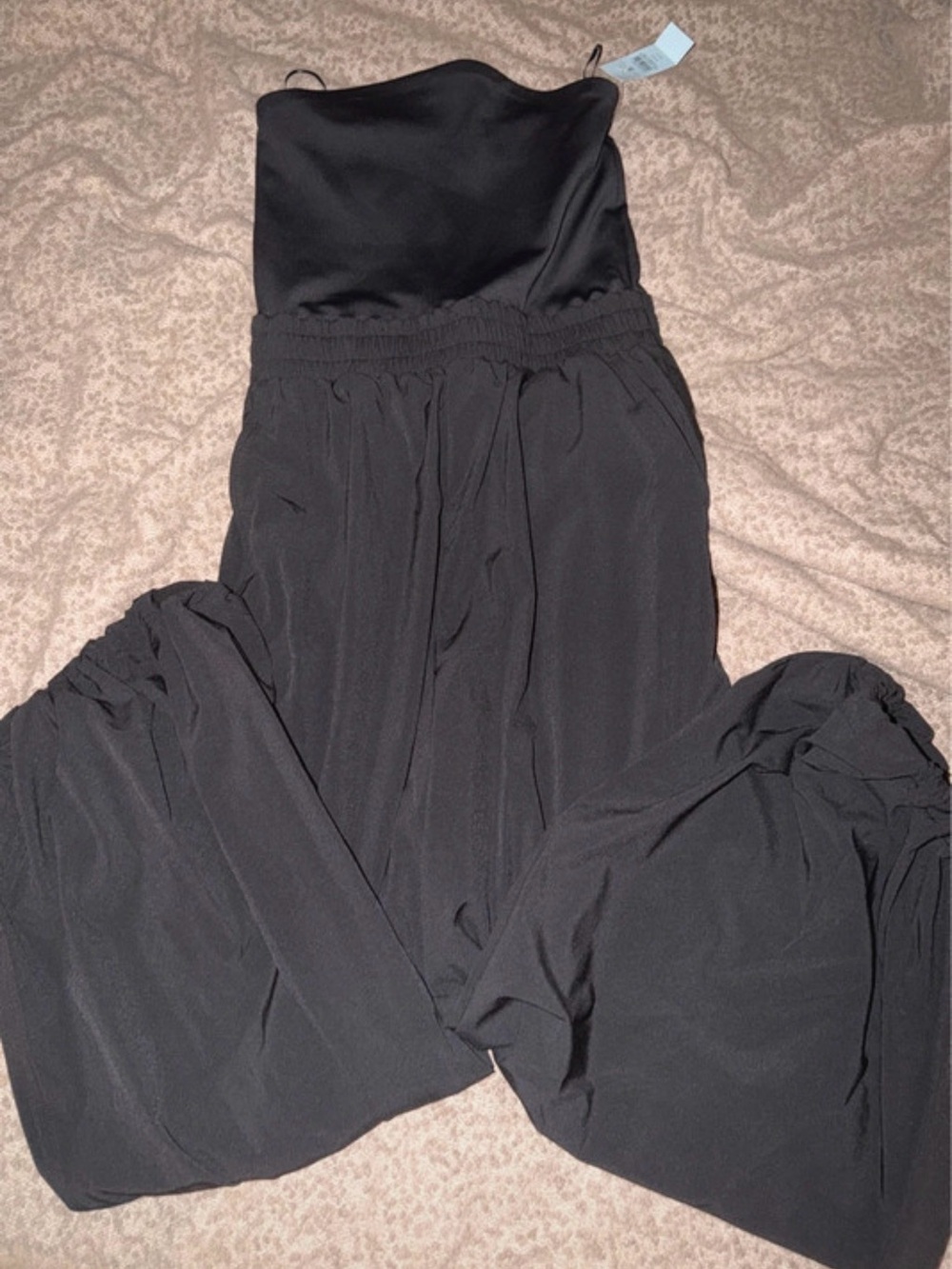 Lou & Grey Strapless Black Wide-Leg Jumpsuit